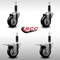 Service Caster 3.5'' SS Black Poly Swivel 1'' Expanding Stem Caster Set 2 Total Lock Brakes, 4PK SCC-SSEXTTL20S3514-PPUB-BLK-2-S-2-1 - alternate 2